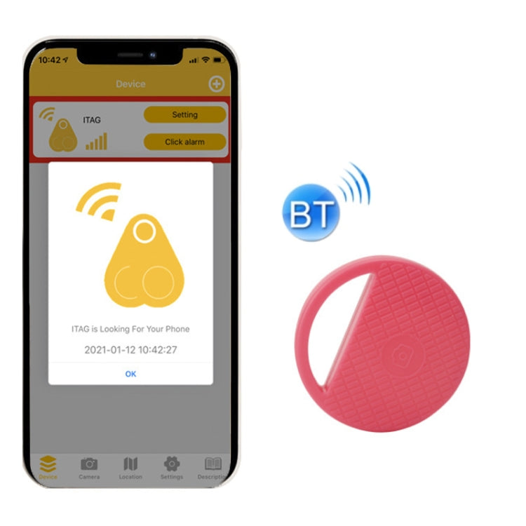 HYC-S9 2 PCS Round Bluetooth Object Finder Mobile Phone Tracking Locator Anti-Lost Two-Way Alarm, Black, White, Blue, Green, Pink, Red HYC-S9 2 PCS Round Bluetooth Object Finder Mobile Phone Tracking Locator Anti-Lost Two-Way Alarm, Black, White, Blue, Green, Pink, Red